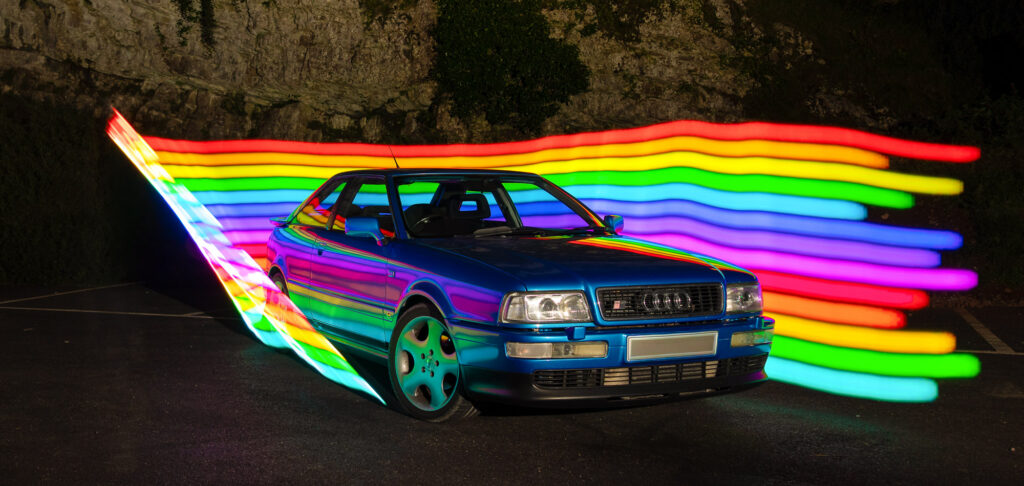 photo shoot at Cheddar Gorge of a 1994 Audi S2 Coupe Quattro Car
